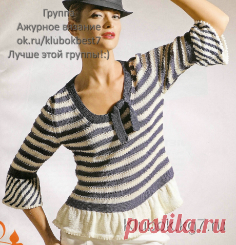 Кофточка в полоску. | Клубок