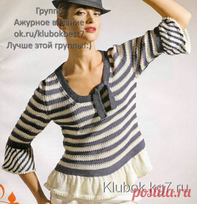 Кофточка в полоску. | Клубок