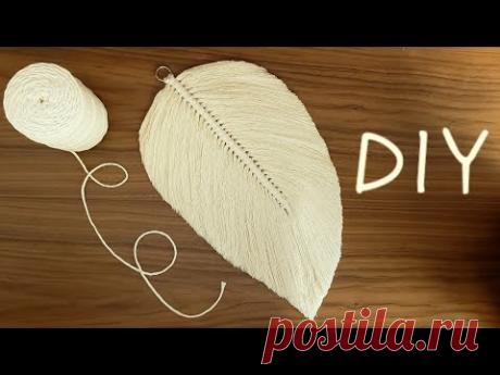 Como Fazer Uma Pena Com Barbante - String Feather - DIY - Macrame - Tutorial - Decoração