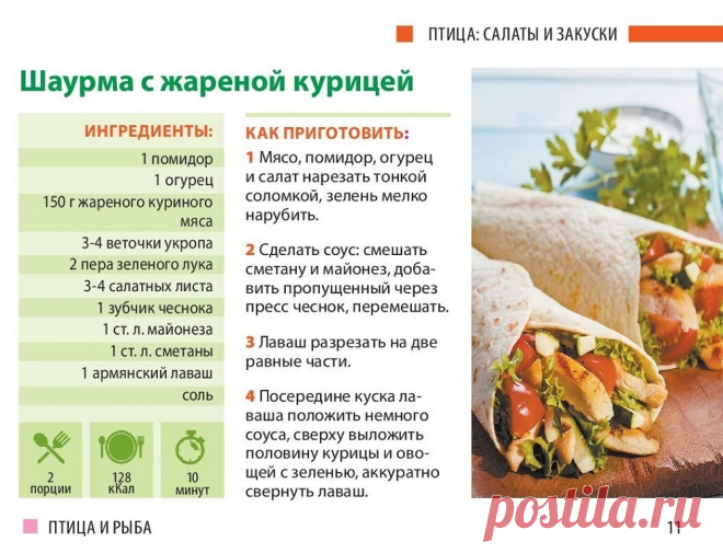 Шаурма с жареной курицей