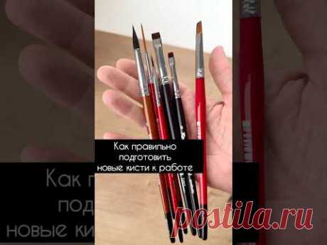 Готовим кисти к работе правильно ✅ #кистидляакварели #лайфхакхудожника