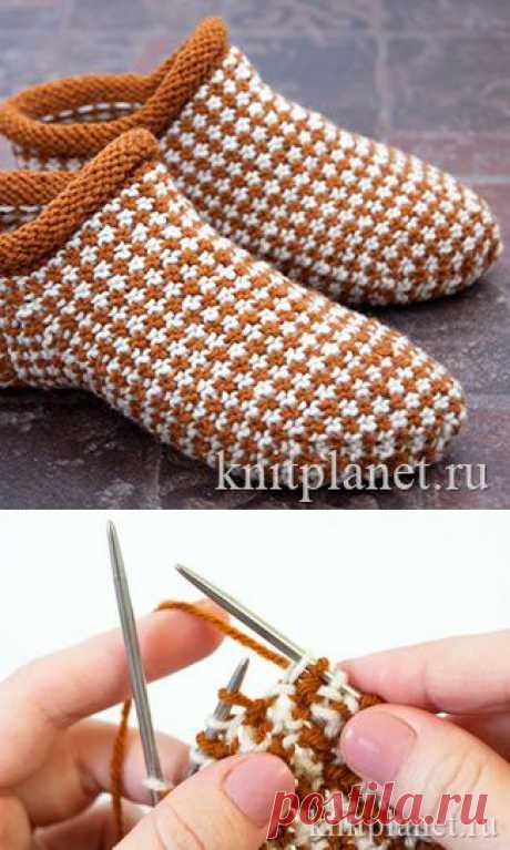 Носки-тапочки ленивым жаккардом