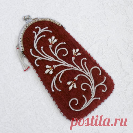 Футляр для очков БОРДО | biser.info - всё о бисере и бисерном творчестве