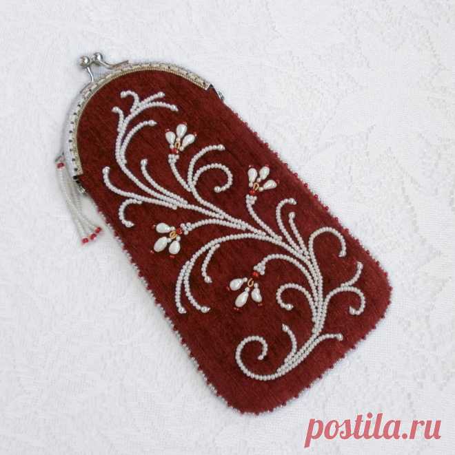 Футляр для очков БОРДО | biser.info - всё о бисере и бисерном творчестве