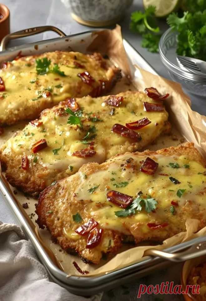 Überbackene Partyschnitzel aus dem Ofen – Rezept & Zutaten