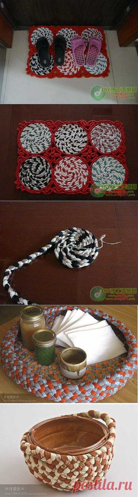 Коврики, корзинки из кос. МК.