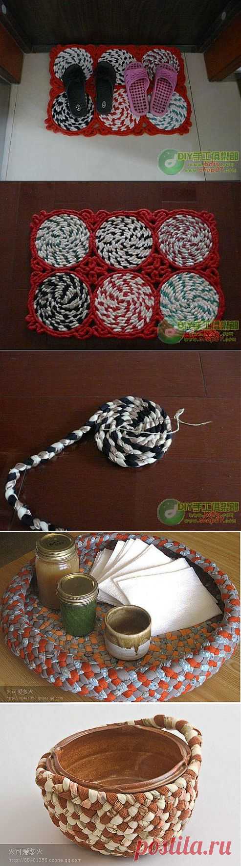 Коврики, корзинки из кос. МК.