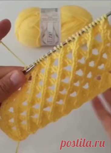 Очень красивый и легкий узор спицами 🧶