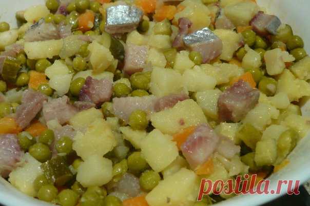 картофельный салат с сельдью