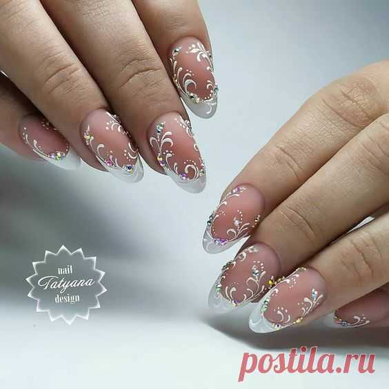 Свадебный французский маникюр