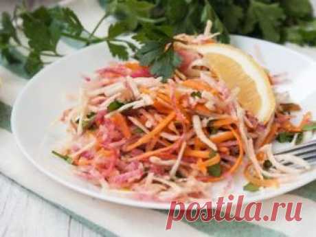 Салат из корня сельдерея и красной редьки - простой и вкусный рецепт с пошаговыми фото