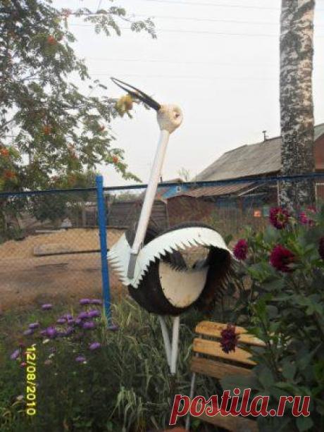 Украшения для сада из покрышек