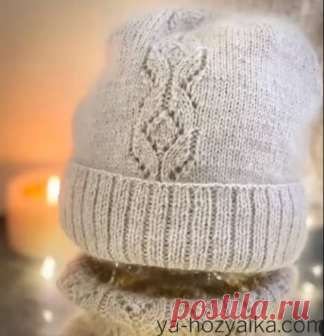 Современная шапка спицами. Узоры для шапок спицами с описанием