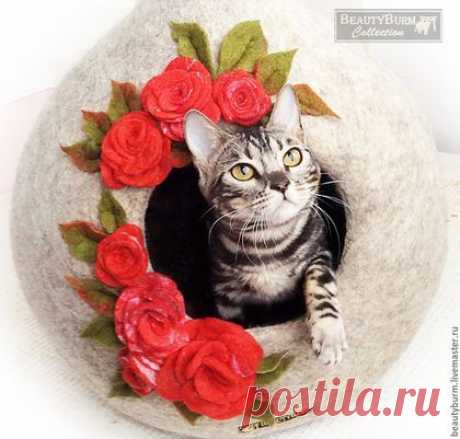 Купить Домик для кошек &quot;Для маленького Эльфа&quot; с розами - домик, домики, дом для кота