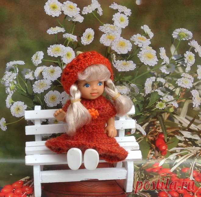 Одежда для куклы. Рост 11, 5см. Комплект из серии "Цветочная вечеринка"