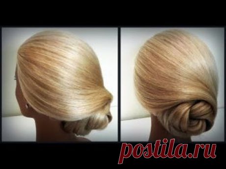 Пучок.Легкий вариант для создания самой себе Вечерней Прически.Easy evening hairstyle for yourself