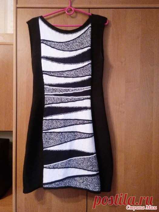 Платье укороченными рядами Нитки- хлопок 