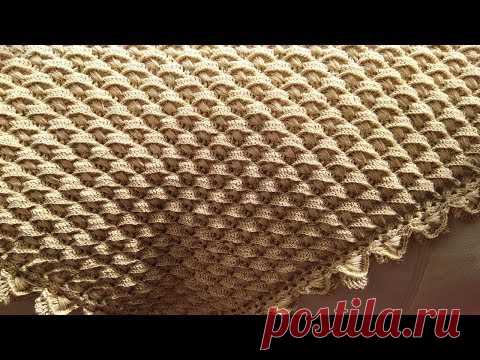 Шаль платок крючком (очень простой узор)/ How to crochet a shawl