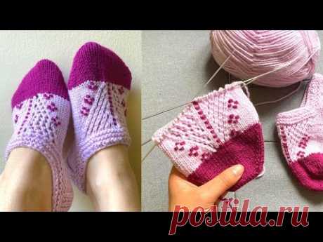 Ajour footsies (#knittingtutorialforbeginners #knittingsocks #вязаныеноски)