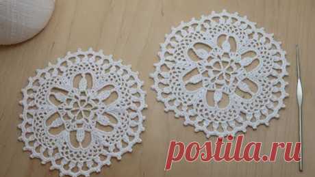 АЖУРНЫЙ КРУГЛЫЙ МОТИВ  вязание крючком мастер-класс  Crochet motif tutorial
