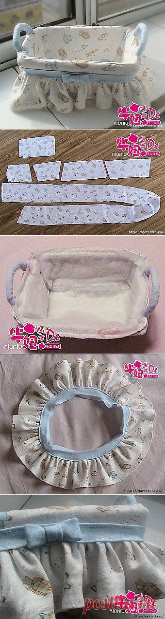 Шьем салфетку-вкладыш с оборочкой для корзинки.