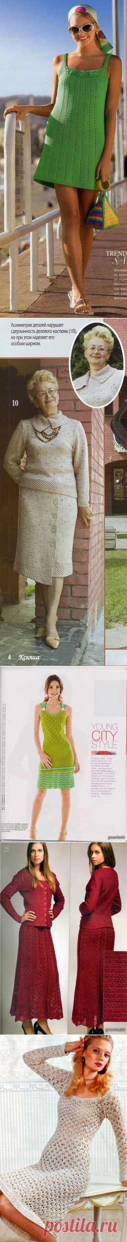 Платья, туники спицами. Подборка 20