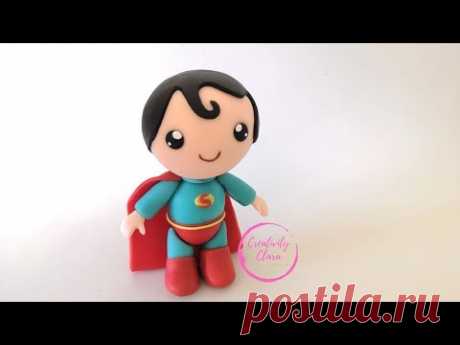 easy superman cake topper tutorial - cake design biscuit porcelana fria porcellana fredda