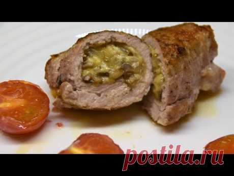 Сальтимбокка из свинины с грибами и сыром/Saltimbocca (pork loin with mushrooms and cheese)