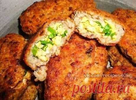 Гречневые зразы с куриным филе,зеленым луком и яйцом / Всё за еду!