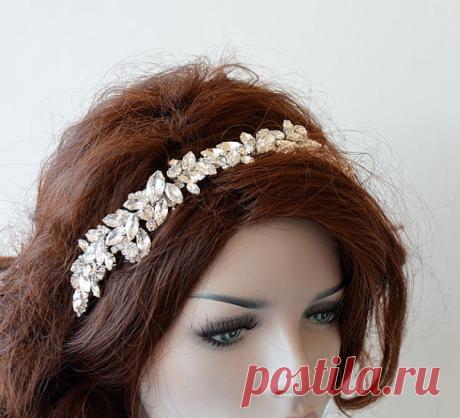 ADbrdal tarafından Gelin Gümüş Rhinestone Kafa düğün Headband