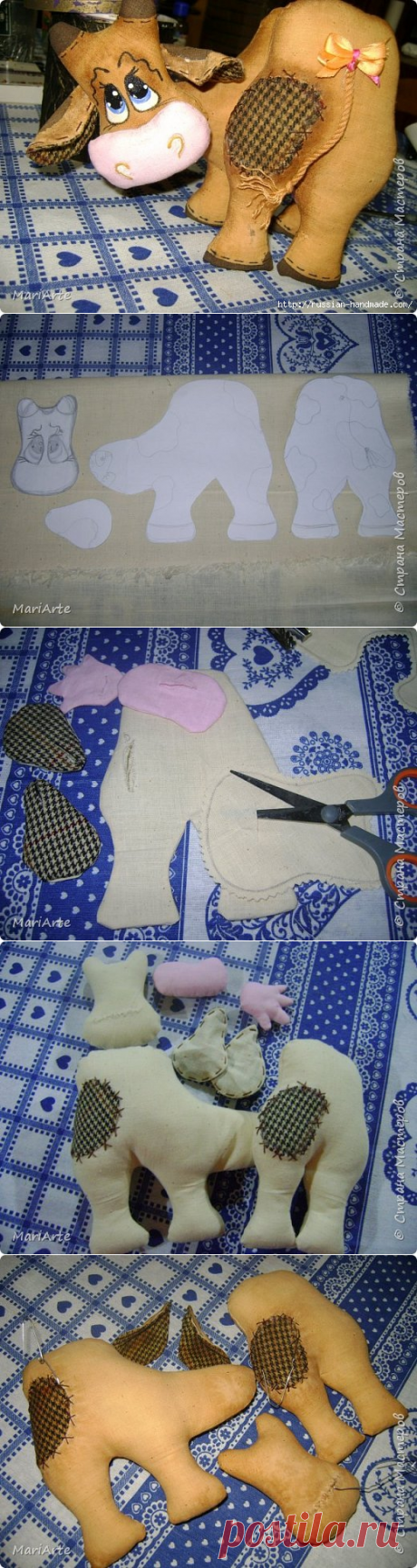 Шитье кофейных игрушек. Смешная КОРОВА