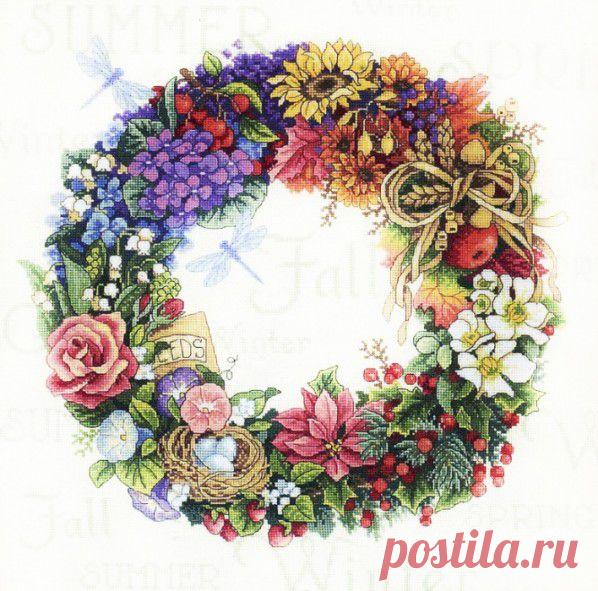 Вышивка "Wreath of all Seasons" | Схема вышивки | Скачать