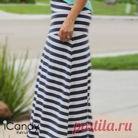 Выкройка оригинальной полосатой юбки (DIY)