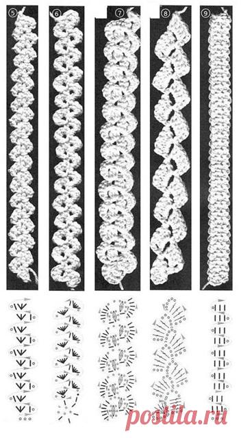 Тесьма вязанная крючком схема