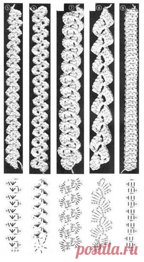 Тесьма вязанная крючком схема