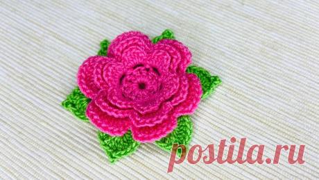Вязаный крючком цветок объемный с лепестками в несколько ярусов. Мастер-класс с фото. | Повязули. Вязание крючком и вязание С2С. | Яндекс Дзен