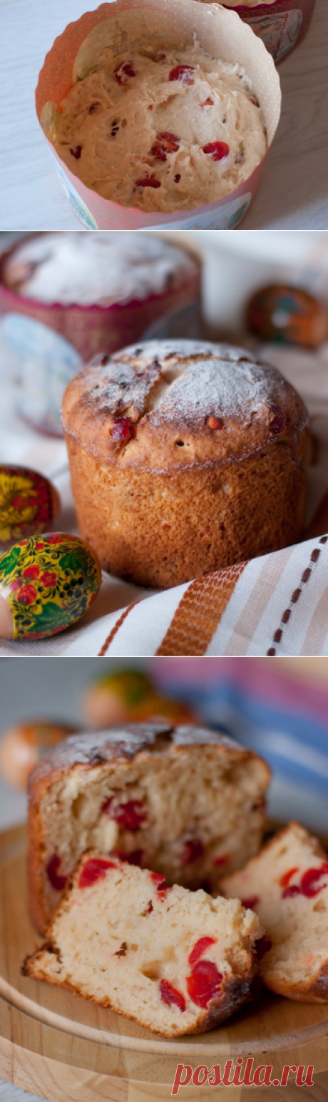 Творожный кулич с пьяной вишней