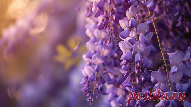 Wisteria/Глициния
- это название цветка и растения, которое происходит от латинского слова. 
Во многих культурах wisteria ассоциируется с красотой, изобилием и очарованием. 
Это красивое растение с гроздьями фиолетовых или розовых цветов, которые зачастую используются для украшения садов и дворов.