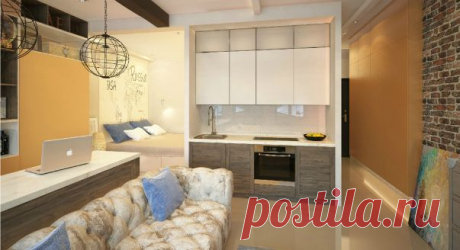 Смешать, но не взбалтывать: стильный лофт в маленькой квартире