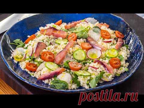 Быстрый салат, который напомнит о весне. Яркий табуле из кускуса и зелени.
