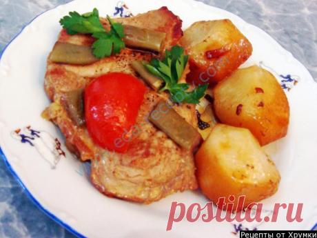 Жареная свинина с овощами