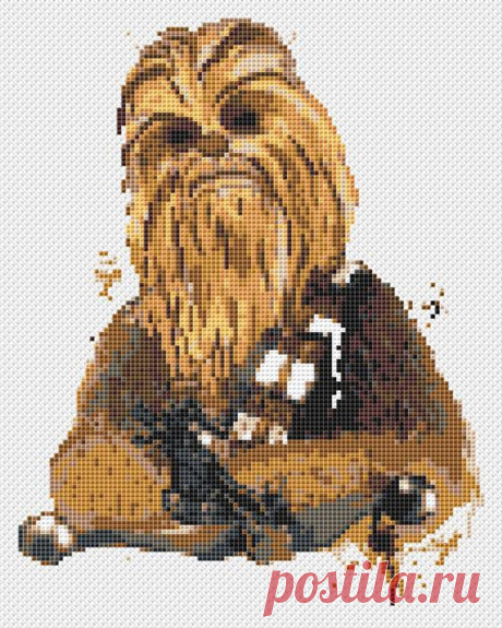Star Wars fan art Cross Stitch inspired by Chewbacca | Etsy