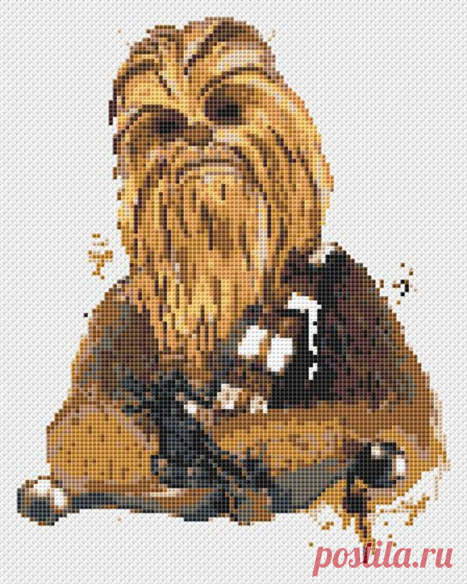 Star Wars fan art Cross Stitch inspired by Chewbacca | Etsy