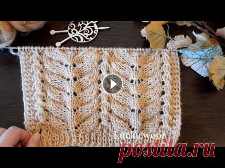 Комбинированный, ажурный узор спицами. Отлично для пуловера, джемпера, кофты, снуда и т.д.Раппорт узора 20 петель + 5 + кромочные. Ссылка на это видео...