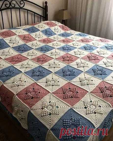 Мотив для пледа крючком