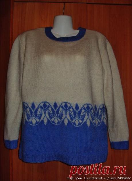 Пуловер с жаккардовым узором.