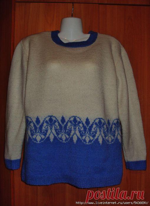 Пуловер с жаккардовым узором.