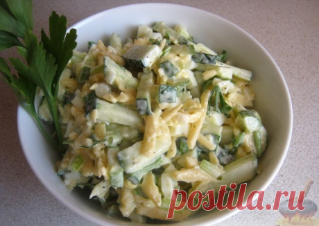 Салат из яиц и овощей. Сытный, с нотками свежести, а главное вкусный салат