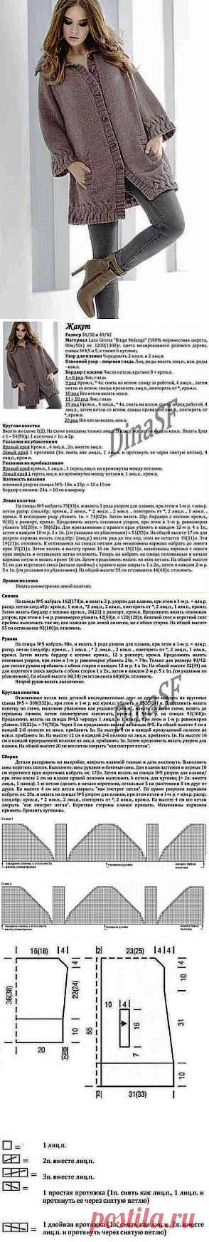 Схема вязания жакета спицами | Схемы вязания