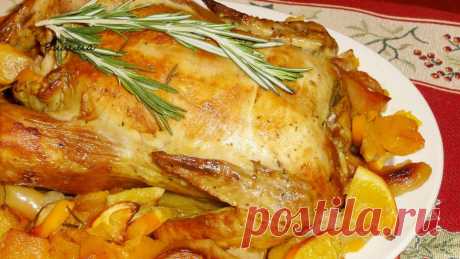 Комплимент от ШЕФА: Курица запеченная с тыквой и фруктами